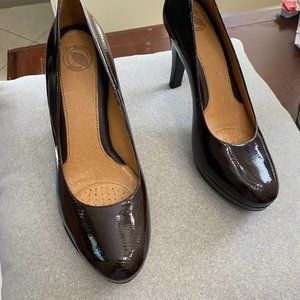 Women's Nurture Kira Glitter Chocolate Brown 4 inch heels Sz 10M Pump